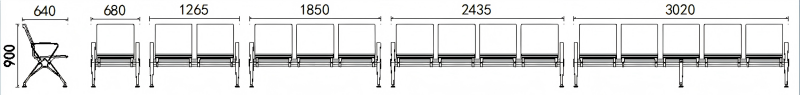 3 Seater Airport Chair